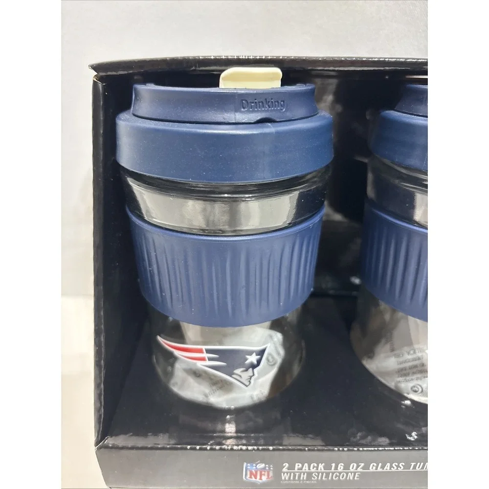 New England Patriots 2025 Officially NFL Licensed 16oz Glass Tumblers 16oz New